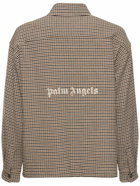 PALM ANGELS - Checked Cotton Overshirt W/logo