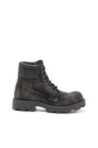Diesel D-Hammer-Combat boots in denim and leather - Boots Womens in Grey