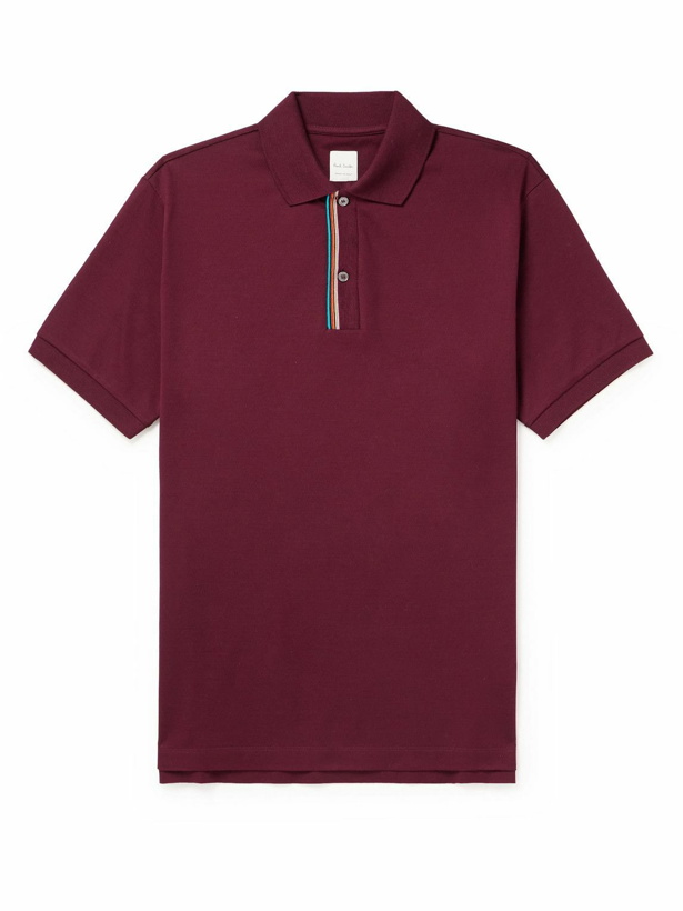 Photo: Paul Smith - Cotton-Piqué Polo Shirt - Burgundy