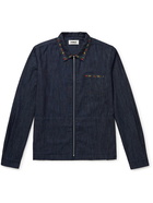 YMC - Bowie Embroidered Organic Denim Shirt - Blue