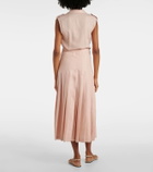Loro Piana Bryce pleated linen midi dress