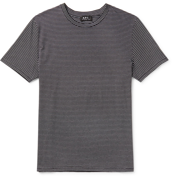 Photo: A.P.C. - Diego Striped Cotton-Jersey T-Shirt - Black