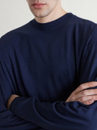 ATON - Wool Long-Sleeved T-Shirt - Blue