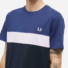 Fred Perry Authentic Men's Colour Block T-Shirt in Navy