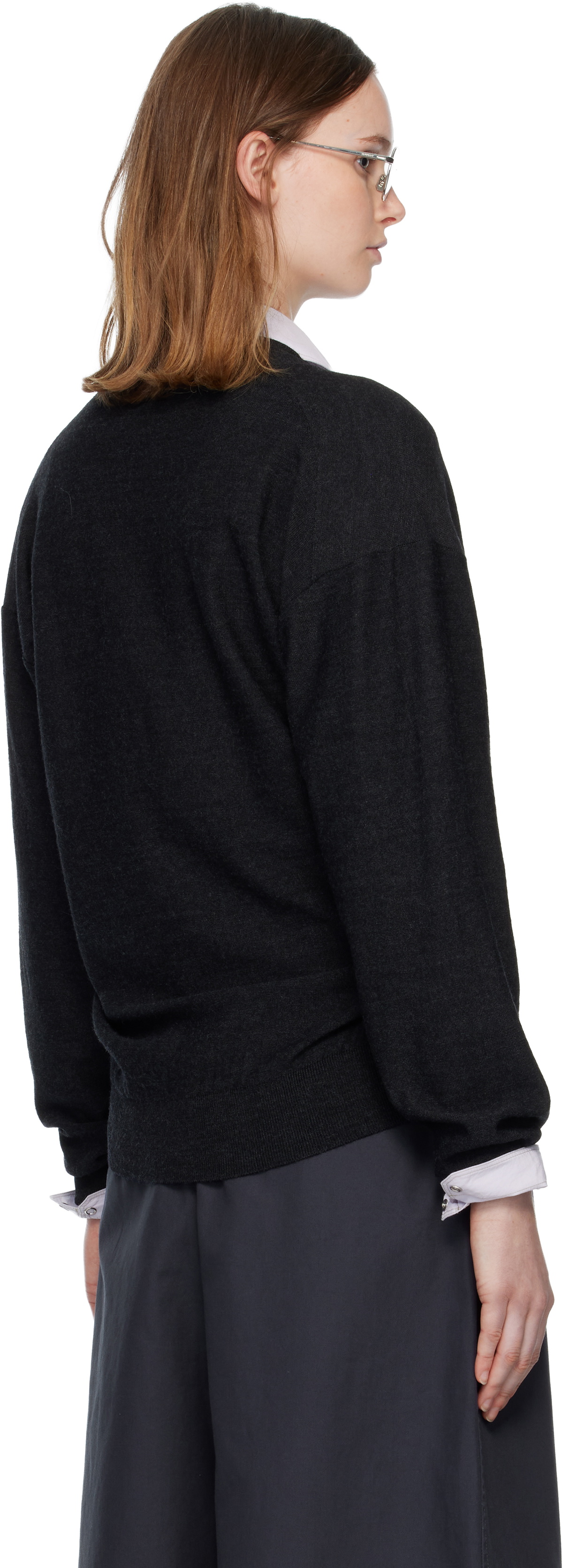LEMAIRE Gray Relaxed Twisted Cardigan