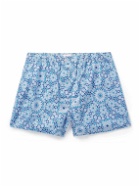 Derek Rose - Ledbury 69 Printed Cotton-Poplin Boxer Shorts - Blue
