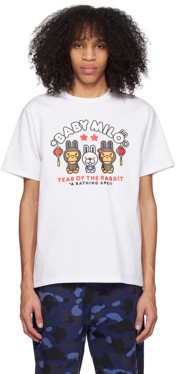 BAPE White 'Baby Milo' T-Shirt A Bathing Ape