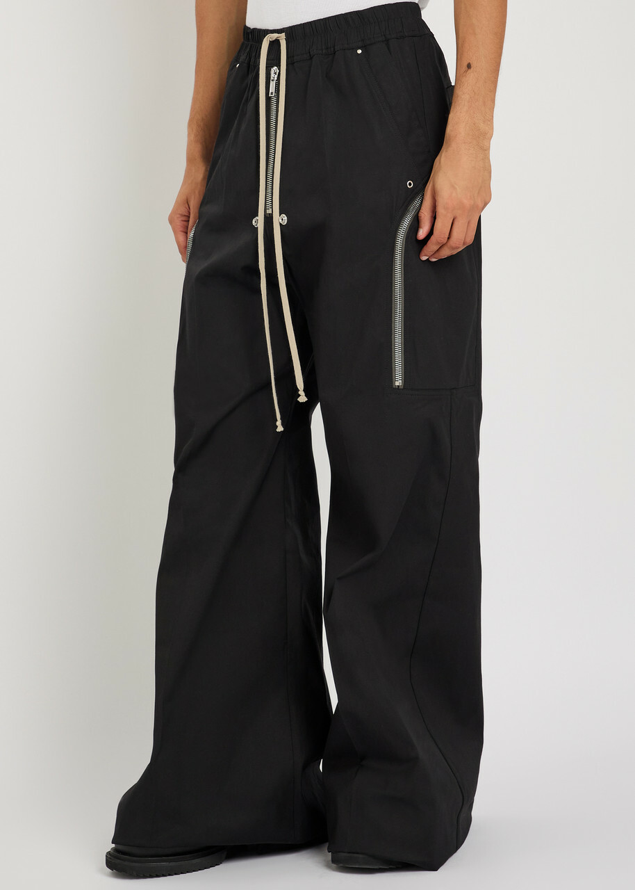 Rick Owens Heizer Belas Cotton-poplin Trousers Black