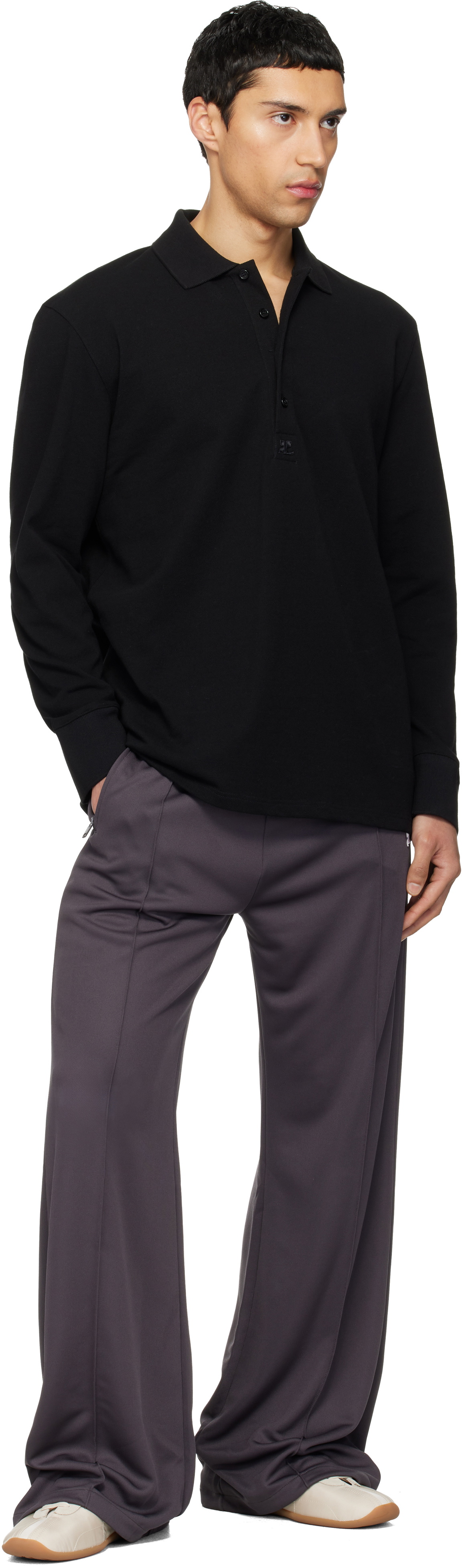 Courrèges Black Oversized Polo