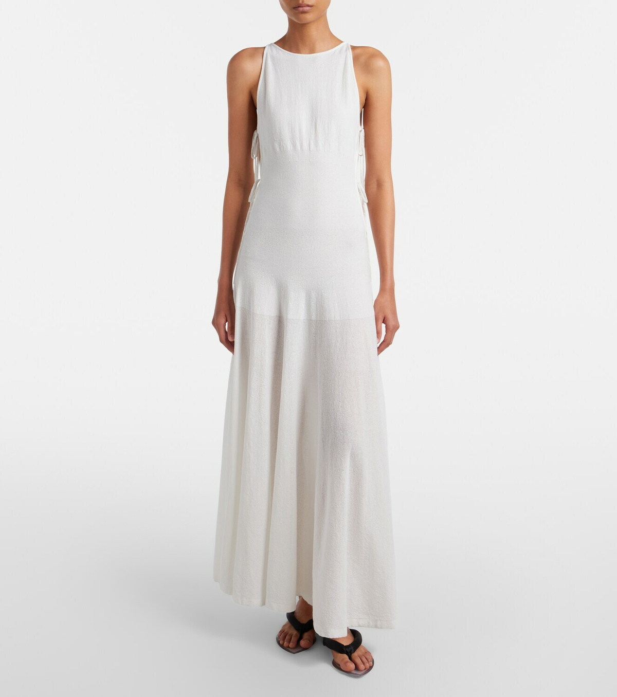 Alaïa Cotton-blend crêpe maxi dress