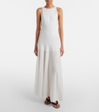 Alaïa Cotton-blend crêpe maxi dress