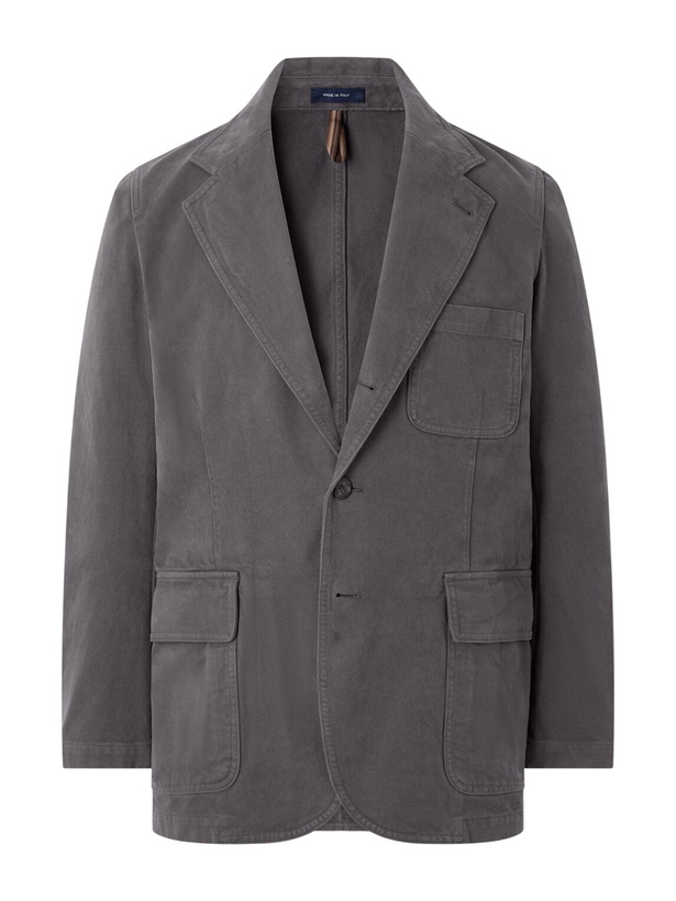 Photo: Drake's - Mk. I Games Cotton-Twill Moleskin Blazer - Gray