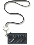 Balenciaga - Logo-Print Embossed Full-Grain Leather Cardholder with Lanyard