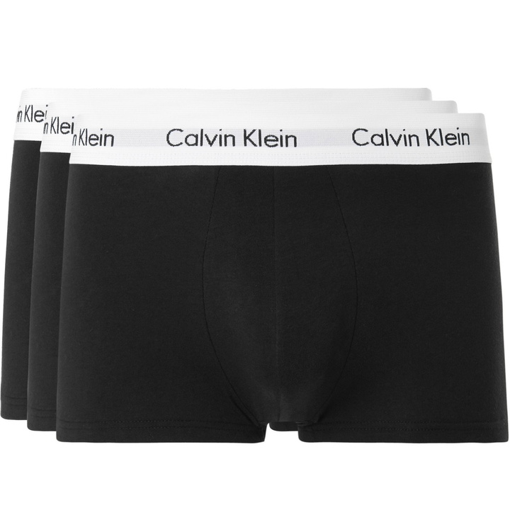 Photo: Calvin Klein Underwear - Three-Pack Low-Rise Stretch-Cotton Boxer Briefs - Black