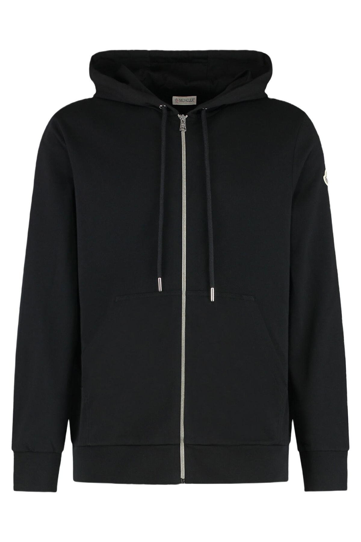 MONCLER - Logo-Print Loopback Cotton-Jersey Half-Zip Hoodie