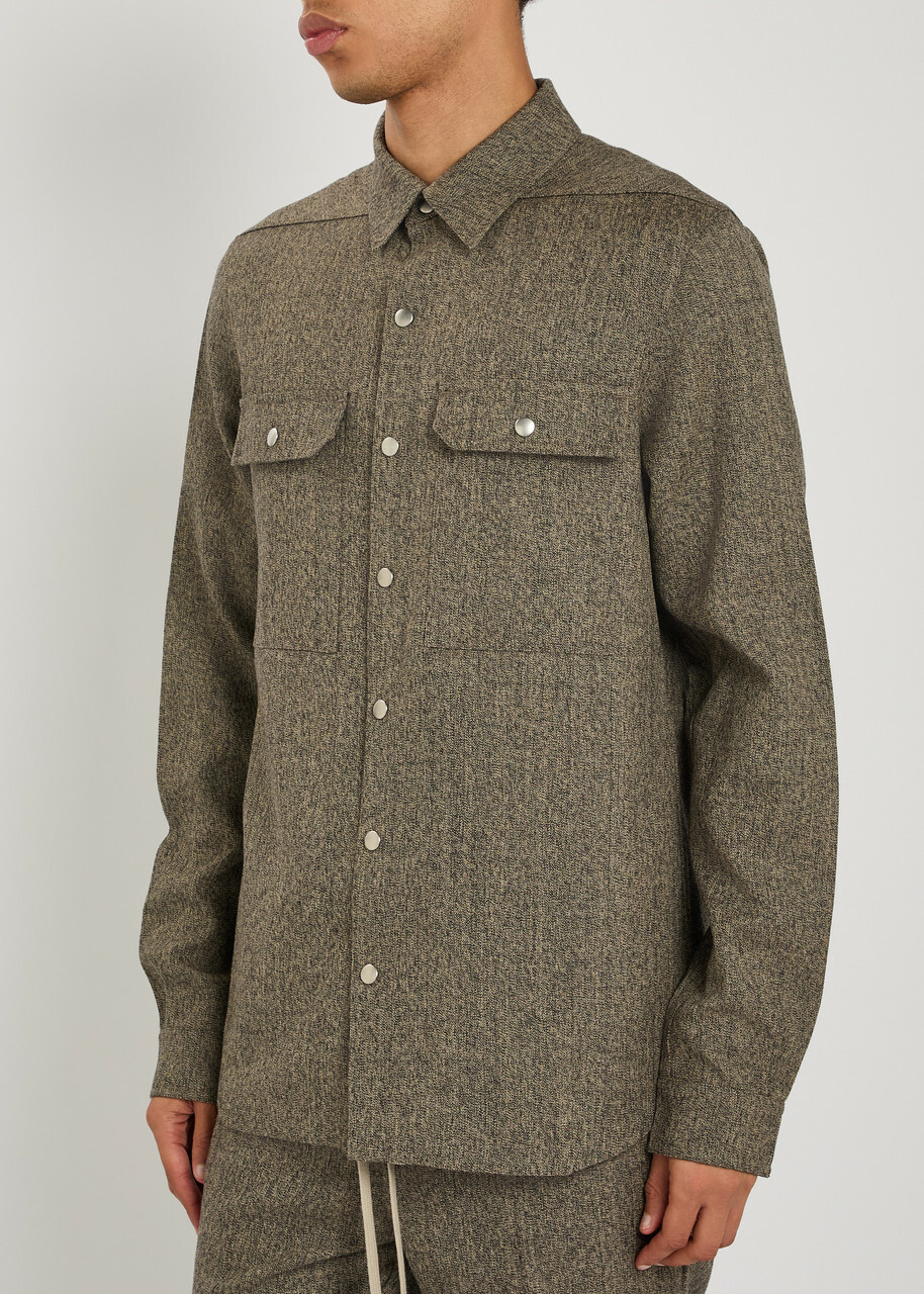 Rick Owens Wool Overshirt Black