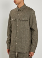 Rick Owens Wool Overshirt Black
