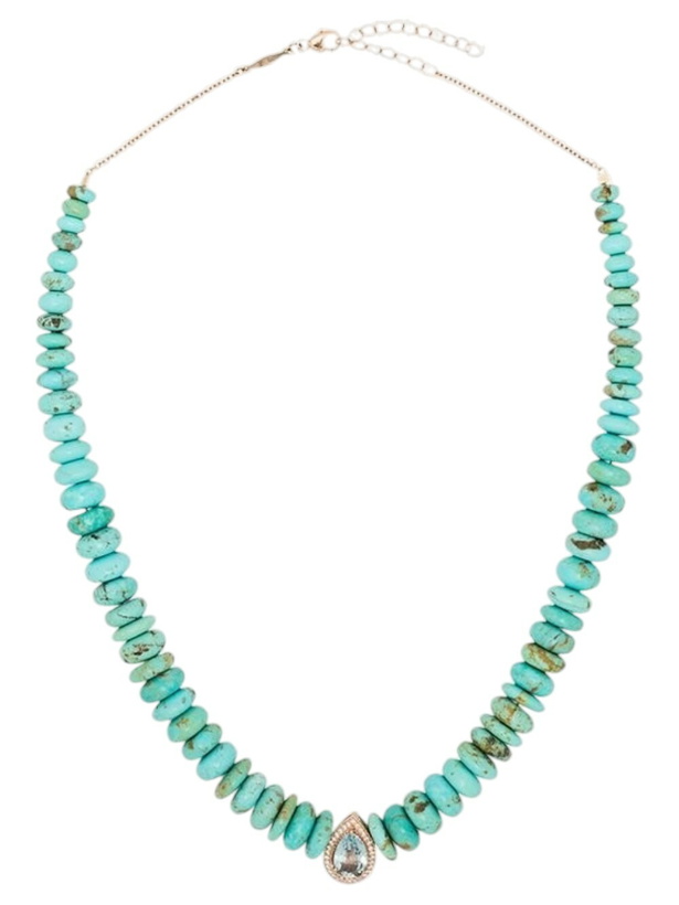 Photo: Jacquie Aiche 14K Rose Gold Turquoise Aquamarine Diamond Necklace