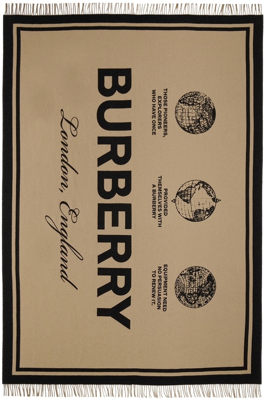 Photo: Burberry Brown & Black Global Logo Throw