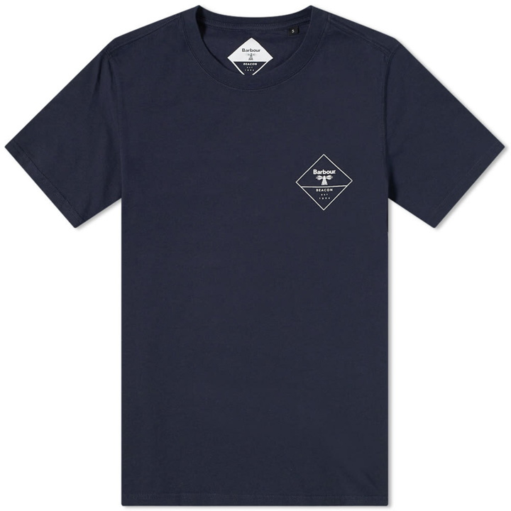 Photo: Barbour Men's Box Logo Beacon T-Shirt in Navy