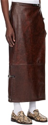 Acne Studios Brown Long Leather Maxi Skirt