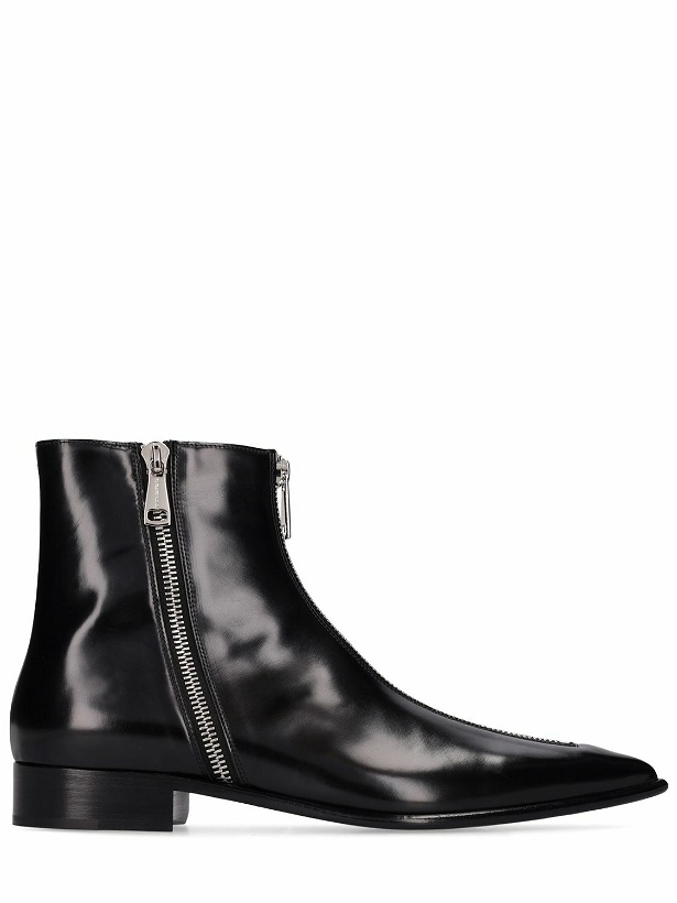 Photo: DOLCE & GABBANA - Achille Leather Zip Ankle Boots