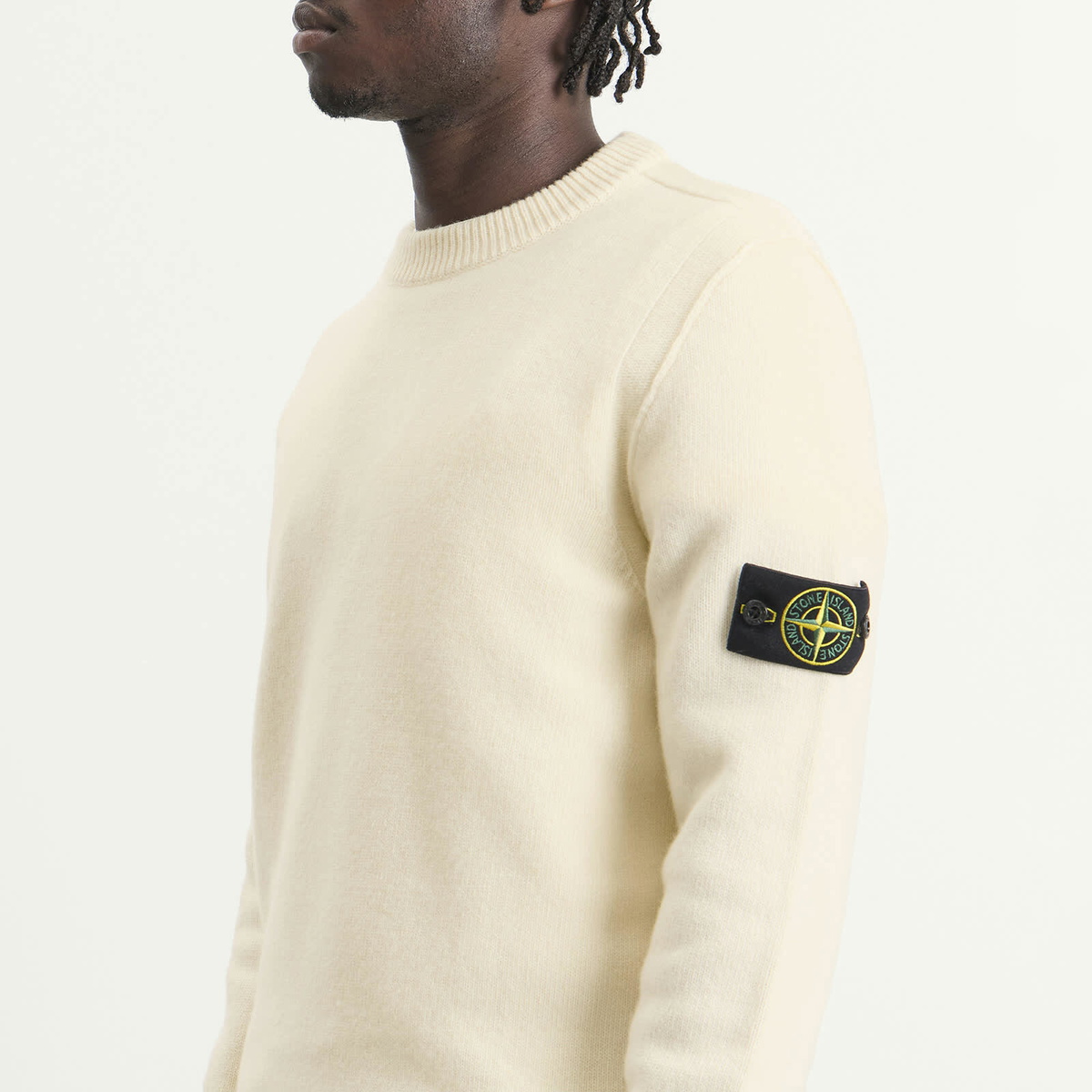 Stone Island Men's Lambswool Jumper in Ivory
