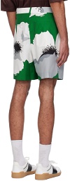 Valentino Green & White Floral Shorts