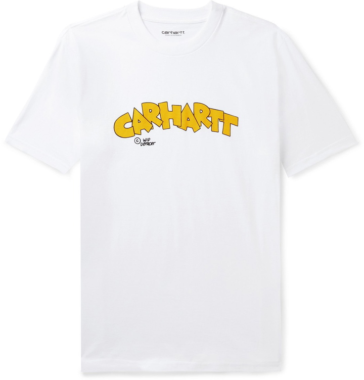 Photo: Carhartt WIP - Logo-Print Cotton-Jersey T-Shirt - White