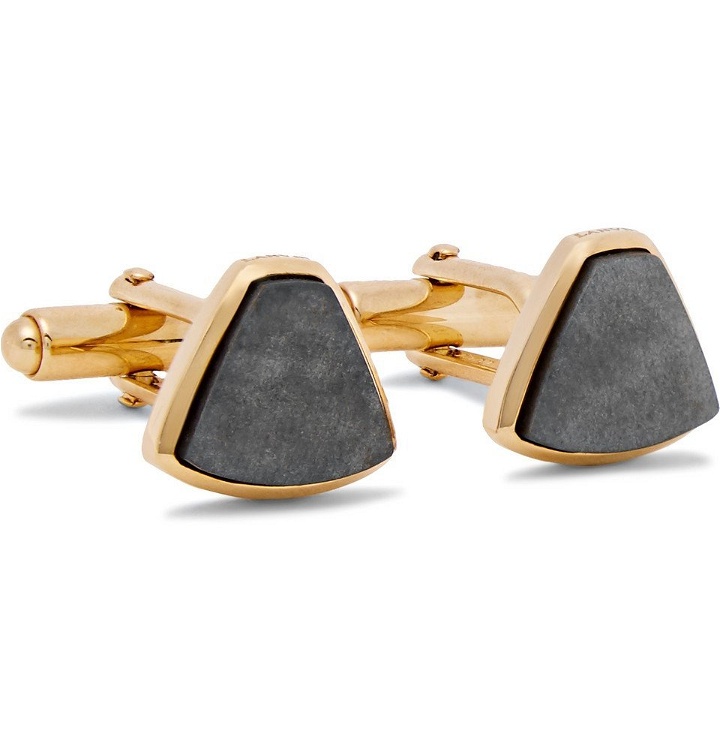 Photo: Lanvin - Gold-Plated Obsidian Cufflinks - Gold