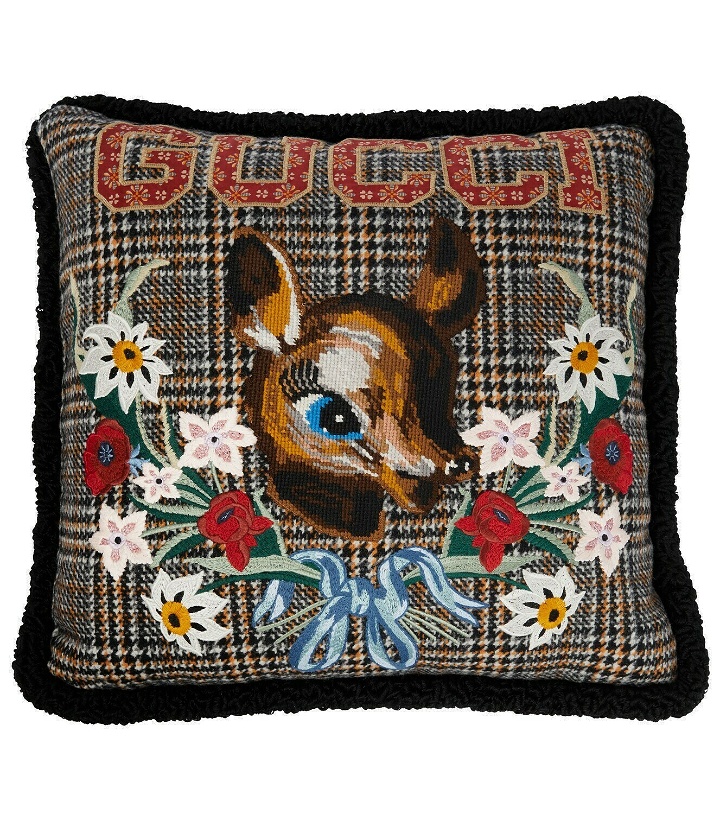 Photo: Gucci - Embroidered checked cushion