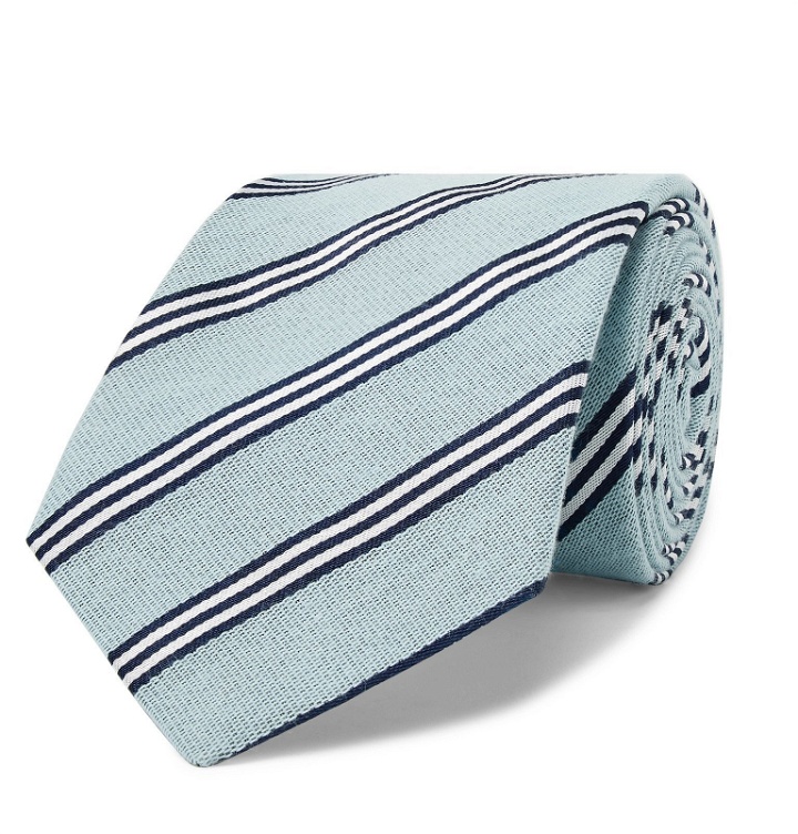 Photo: Turnbull & Asser - 8.5cm Striped Cotton and Silk-Blend Tie - Blue