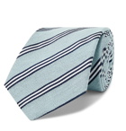 Turnbull & Asser - 8.5cm Striped Cotton and Silk-Blend Tie - Blue