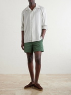Zegna - Striped Camp-Collar Silk Shirt - Neutrals