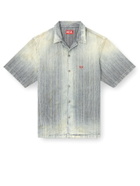 Diesel D-nabil-d Striped Distressed Denim Shirt