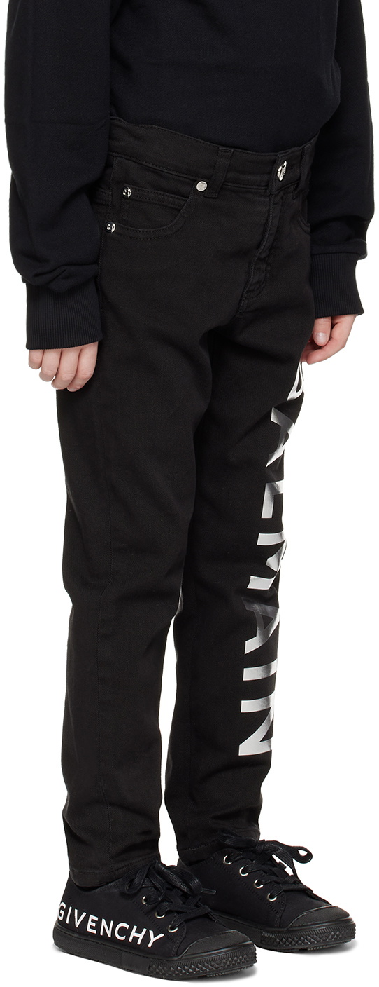 Balmain Kids Black Printed Jeans