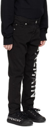 Balmain Kids Black Printed Jeans