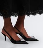 Valentino Garavani Cœur Royal velvet slingback pumps