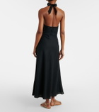 ViX Paula Hermanny Hailey halterneck linen-blend midi dress