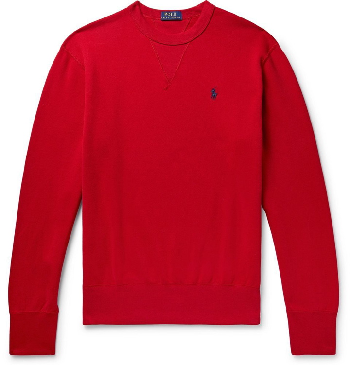 Photo: Polo Ralph Lauren - Fleece-Back Cotton-Blend Jersey Sweatshirt - Men - Red