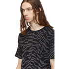 Saint Laurent Black and Grey Zebra T-Shirt