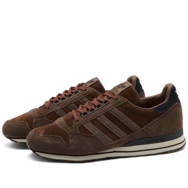 Photo: Adidas Men's ZX 500 Sneakers in Brown/Core Black