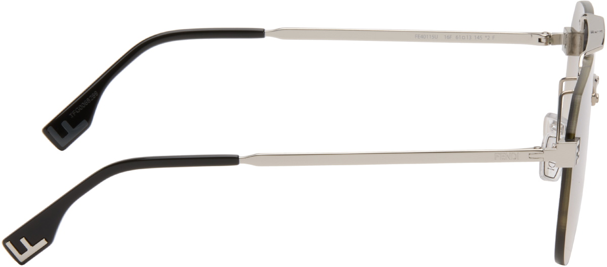Fendi Silver 'Fendi' Sky Sunglasses
