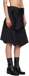 132 5. ISSEY MIYAKE Black Asymmetrical Midi Skirt