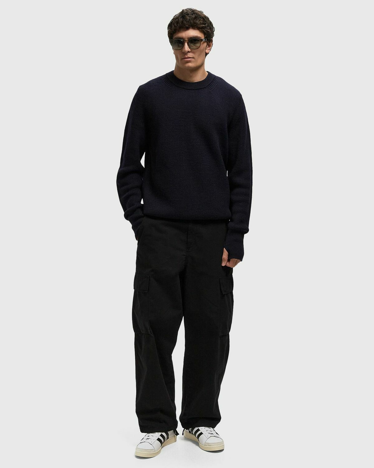 Norse Projects Henning Cotton Wool Rib Sweater Blue Mens Pullover