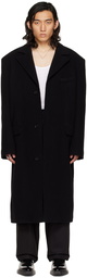 LU'U DAN SSENSE Exclusive Black Teddy Oversized Tailored Coat