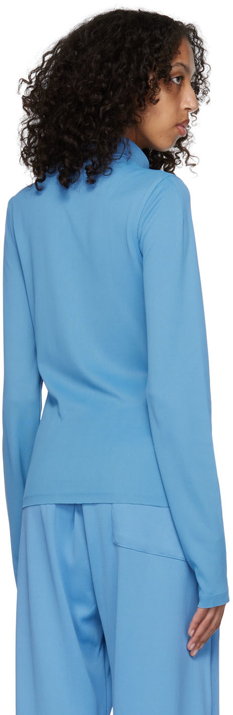 Bianca Saunders Blue Nylon Turtleneck