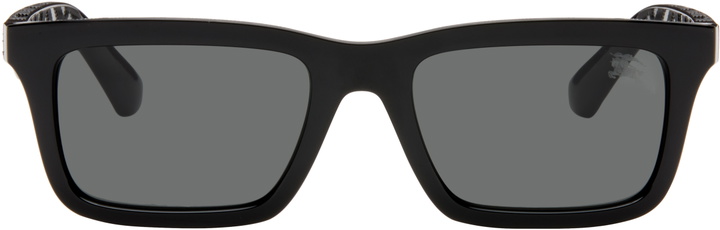 Photo: Burberry Black Logo Rectangular Sunglasses