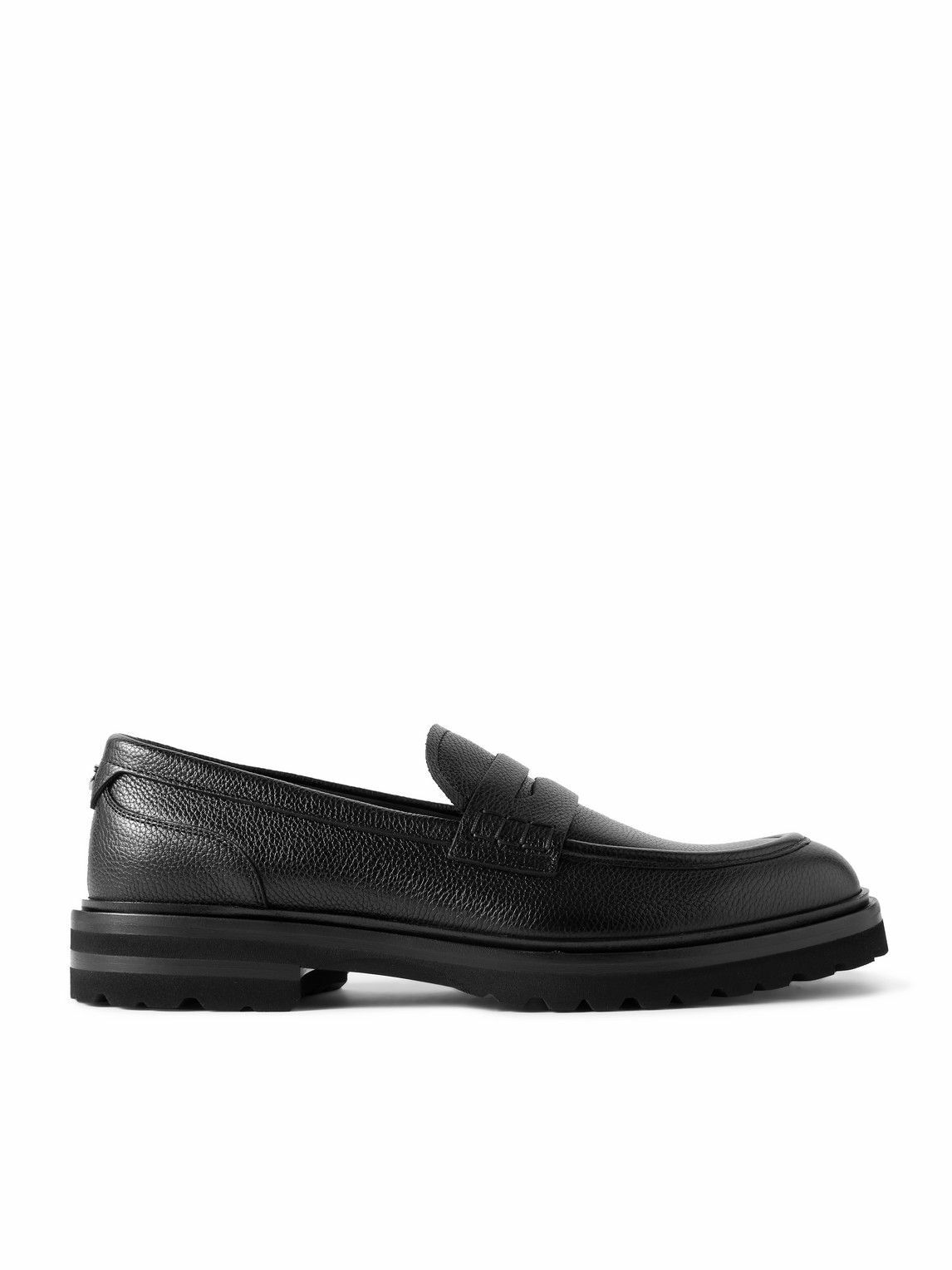 Dolce & Gabbana Black Leather Penny Loafers Dolce & Gabbana penny-slot Leather Loafers | Black | FARFETCH main image 3