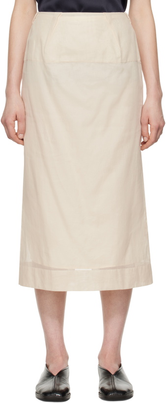 Photo: Carven Beige Sheer Midi Skirt